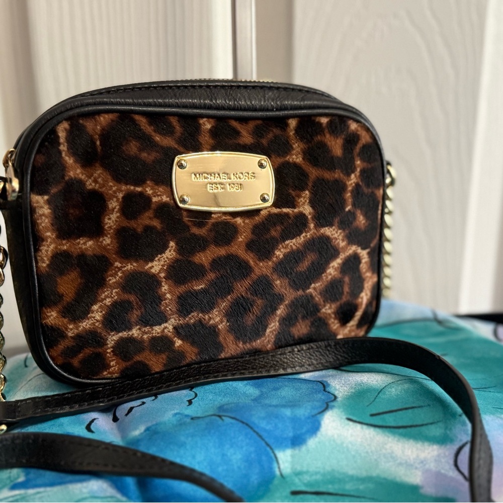 NWOT Michael Kors Leopard Print Crossbody Bag